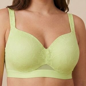 CACIQUE Women's Size 44D Lace Underwire Bra in Light Green